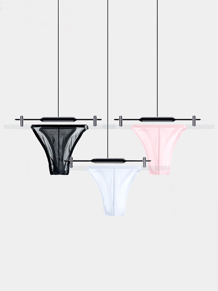 2 Pack Men's Sexy Seamless Semi-Transparent Thong & Strings | dmunderwear detail image 4