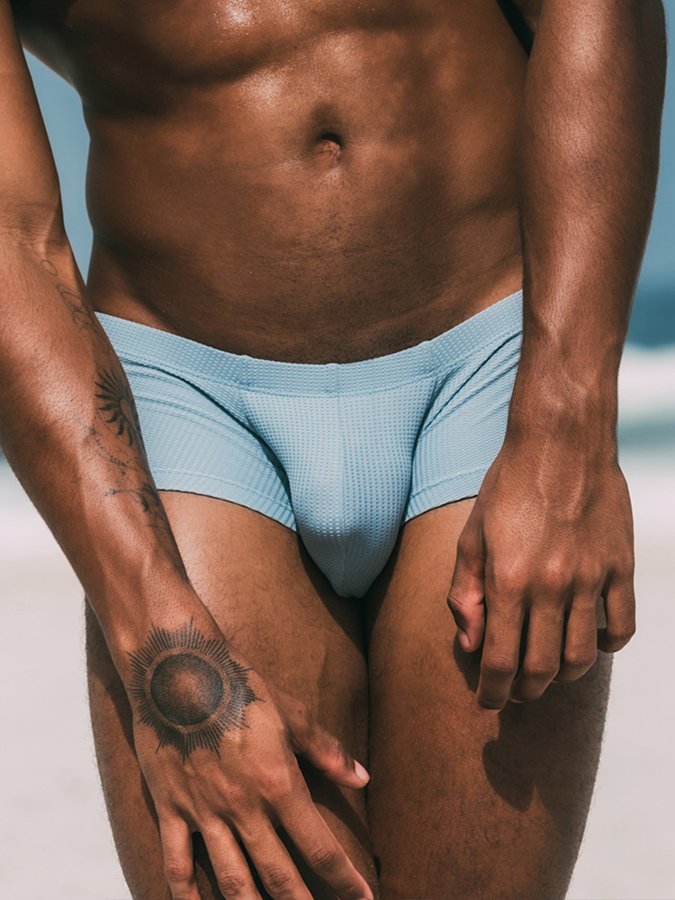 2 Pack Men's Sexy Short Legs Trunks With Large Pouch | dmunderwear detail image 7