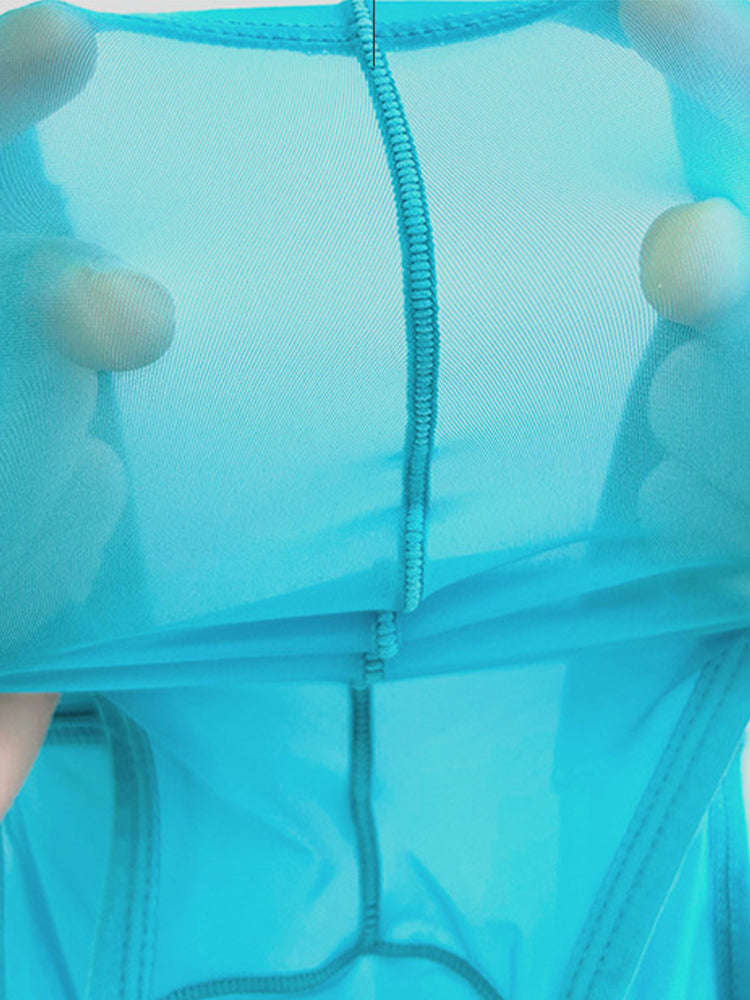 Men's Sexy Translucent Lace-up Briefs with Unfastened U-shaped Large Pouch | dmunderwear detail image 16