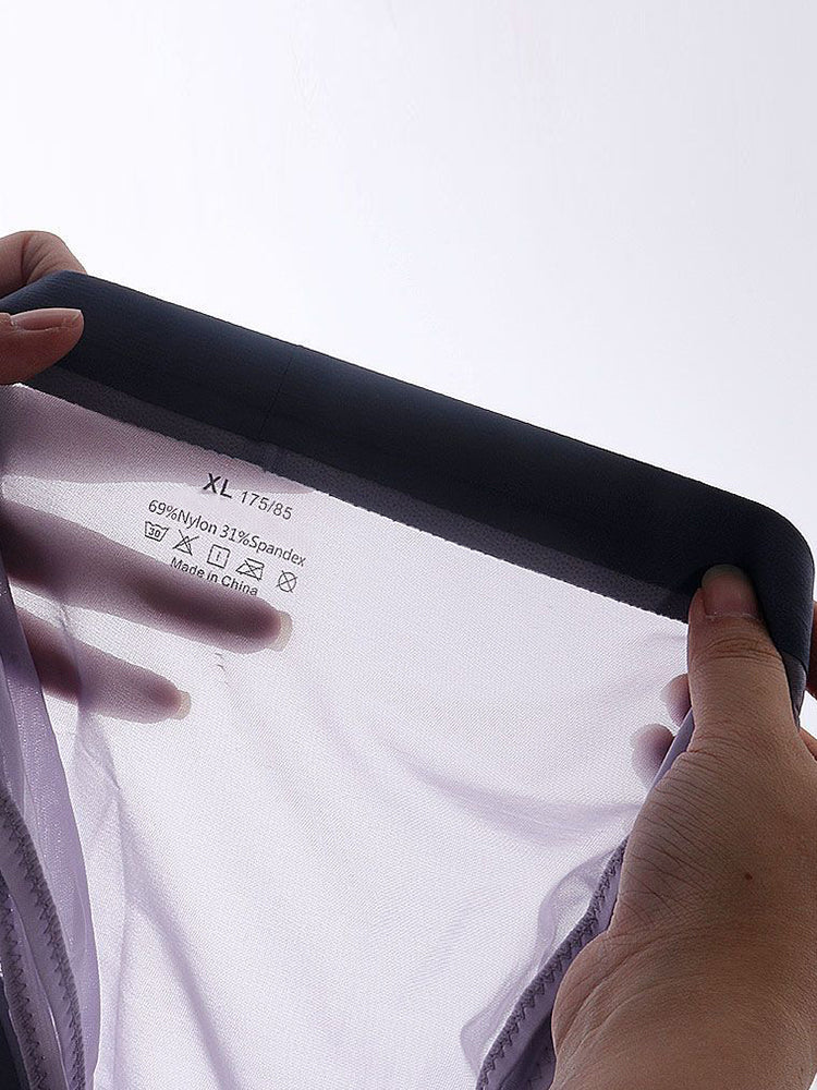 Men's Ultra Thin Ice Silk See-through Briefs | dmunderwear detail image 10