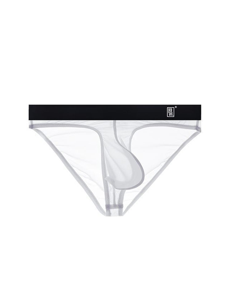 Men's Ultra Thin Ice Silk See-through Briefs | dmunderwear detail image 2