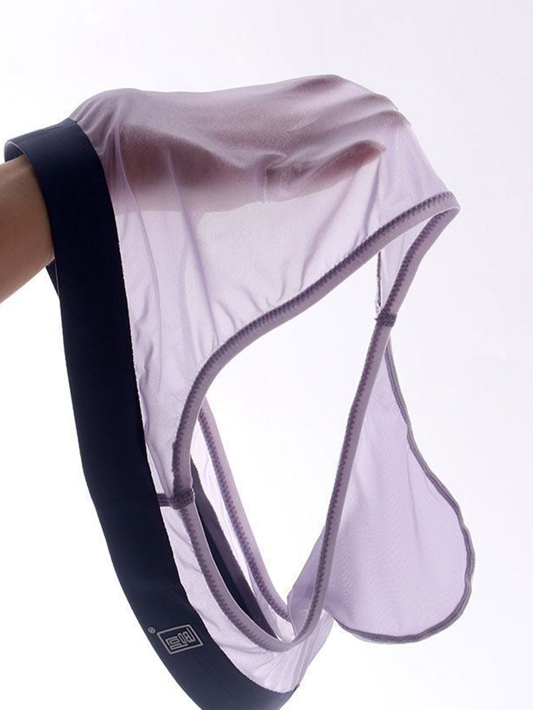 Men's Ultra Thin Ice Silk See-through Briefs | dmunderwear detail image 8