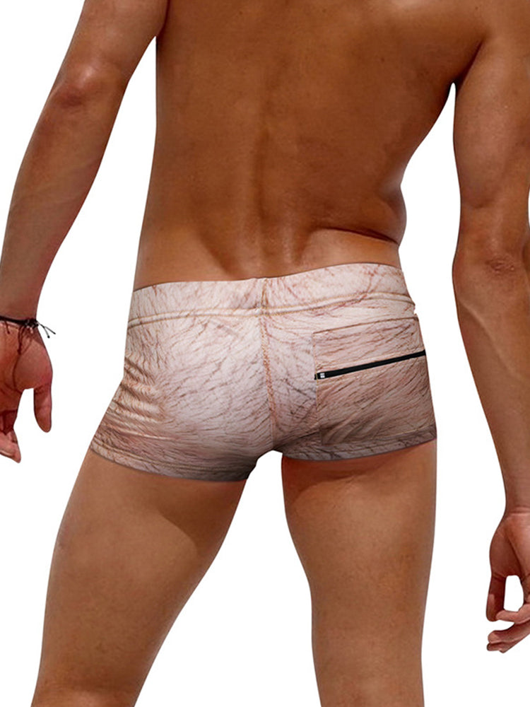 Men's Sexy Trendy Back Pocket Swim Trunks | dmunderwear detail image 11
