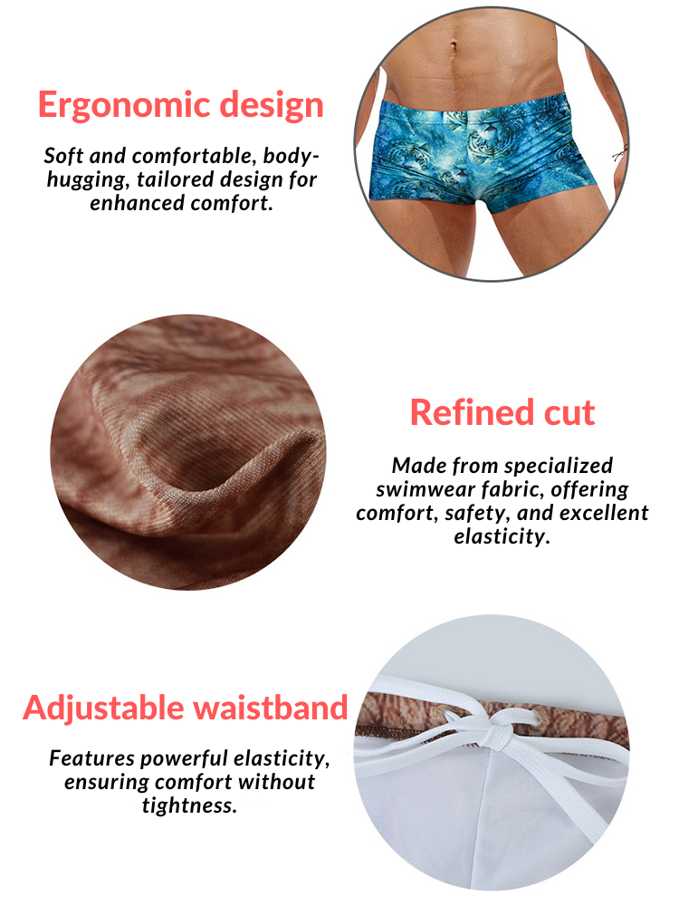 Men's Sexy Trendy Back Pocket Swim Trunks | dmunderwear detail image 14