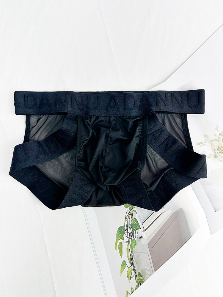 Men's Sheer Double Strap Sexy Bikini | dmunderwear detail image 13