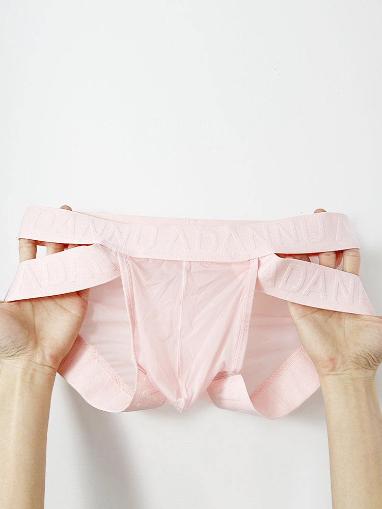 Men's Sheer Double Strap Sexy Bikini | dmunderwear detail image 15