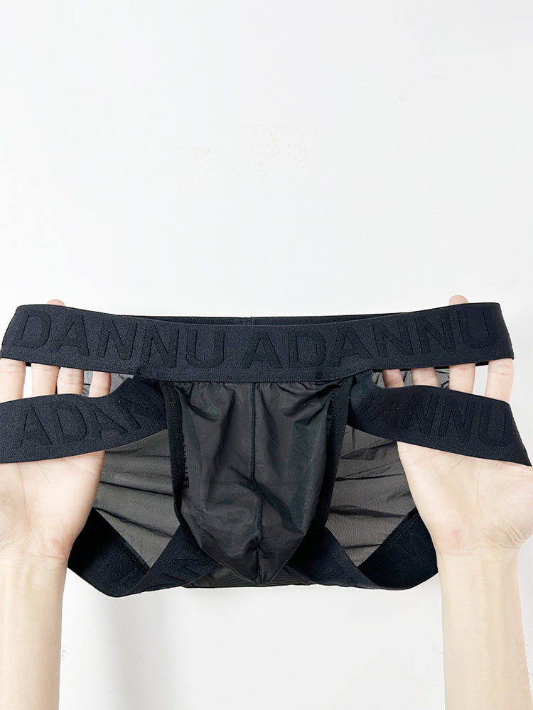 Men's Sheer Double Strap Sexy Bikini | dmunderwear detail image 16