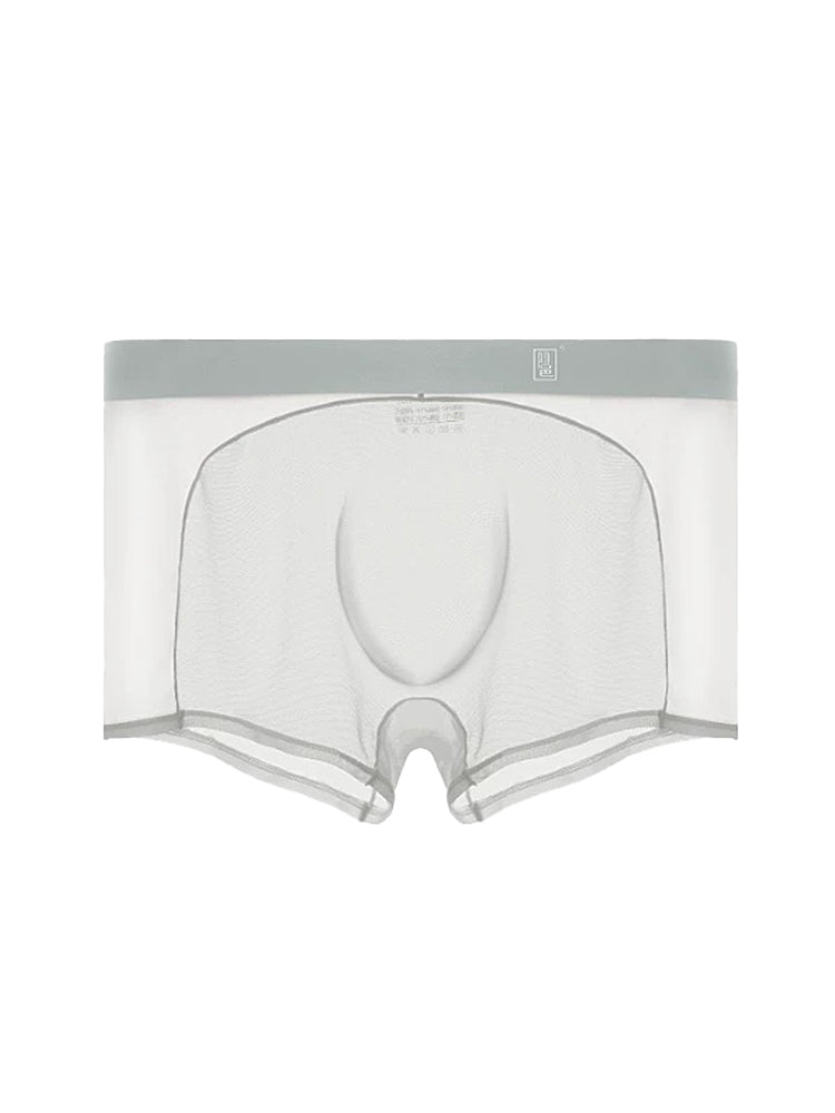 Men's Sheer Elegance Mesh Panels Breathable One-Piece Seamless Trunks | dmunderwear detail image 15