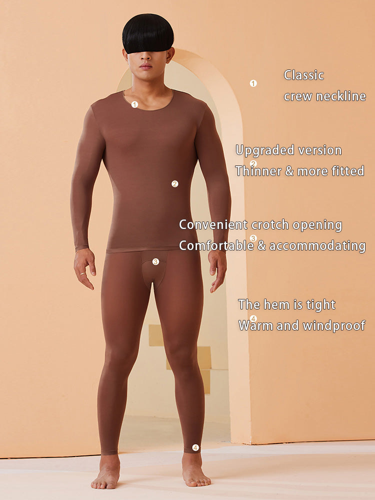 Men's Skin-Friendly Ultra-Thin High-Elastic Anti-Static Thermal Base Layer Tops & Bottoms | dmunderwear detail image 14