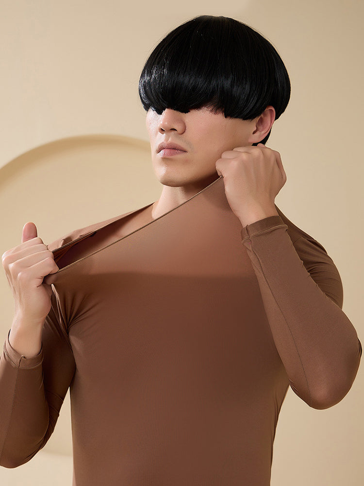 Men's Skin-Friendly Ultra-Thin High-Elastic Anti-Static Thermal Base Layer Tops & Bottoms | dmunderwear detail image 15