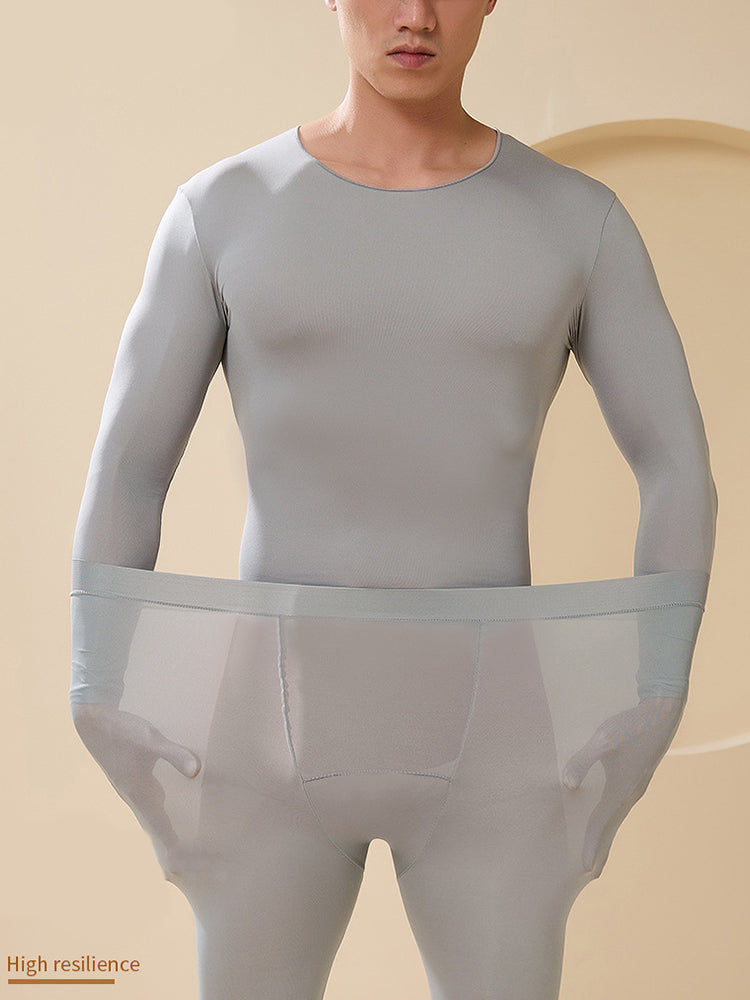 Men's Skin-Friendly Ultra-Thin High-Elastic Anti-Static Thermal Base Layer Tops & Bottoms | dmunderwear detail image 5