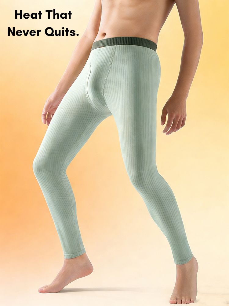 Men's Slim Stretch Cotton Antibacterial Warm-Touch Thermal Bottoms | dmunderwear detail image 3
