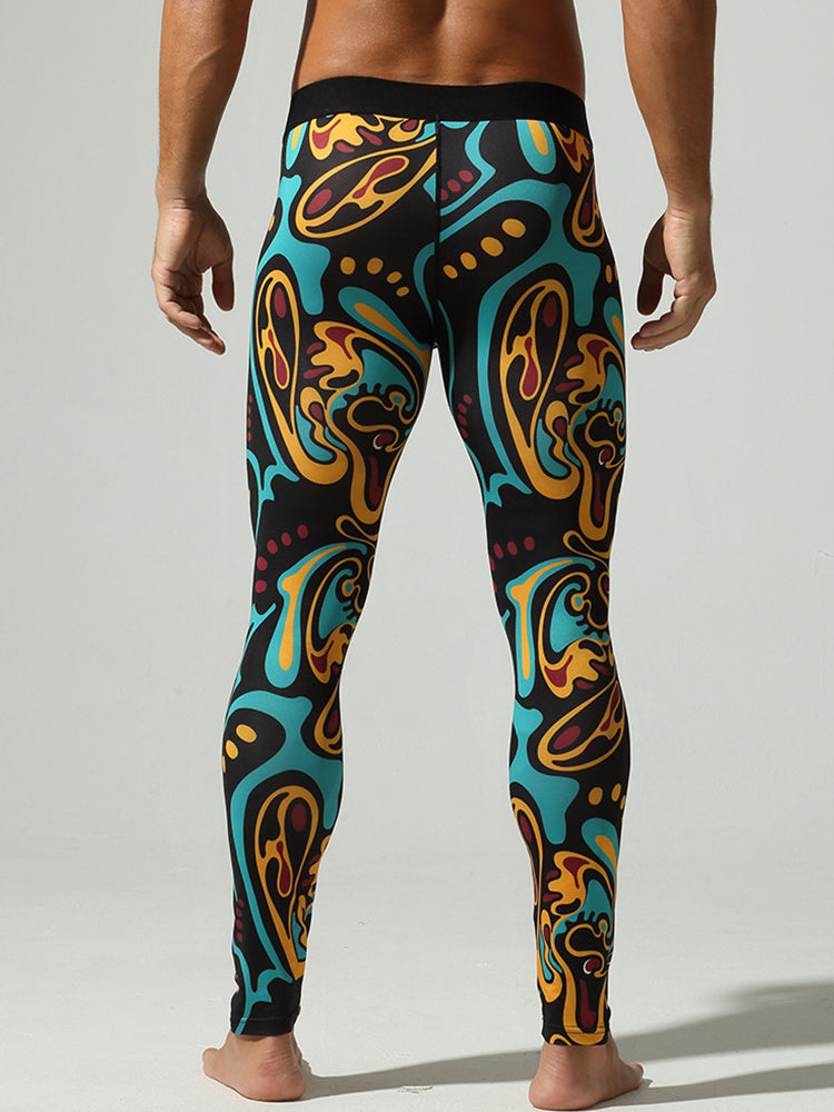 Men's Snug-Fit Fashion Graphic Low-Rise Slim-Fit Enhancing Support Thermal Bottoms | dmunderwear detail image 10