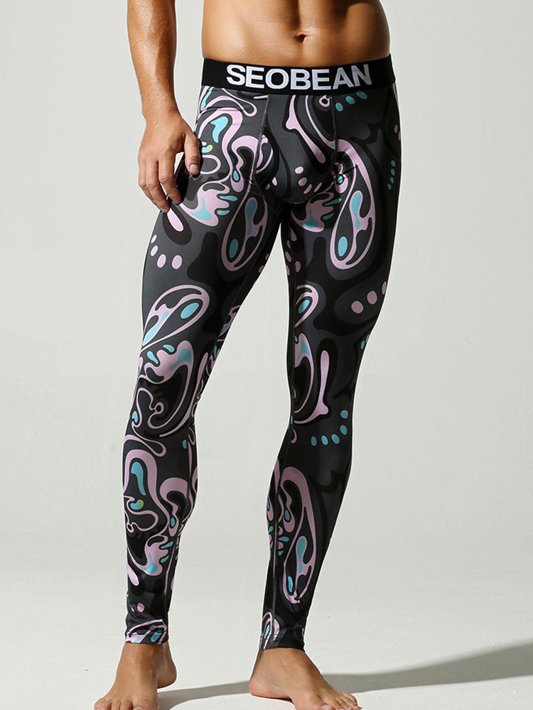 Men's Snug-Fit Fashion Graphic Low-Rise Slim-Fit Enhancing Support Thermal Bottoms | dmunderwear detail image 2