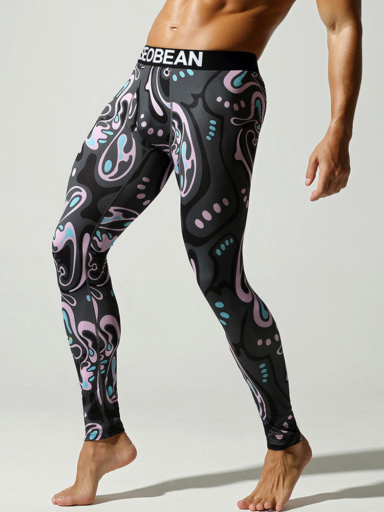 Men's Snug-Fit Fashion Graphic Low-Rise Slim-Fit Enhancing Support Thermal Bottoms | dmunderwear detail image 4