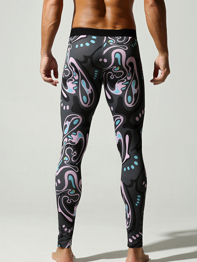Men's Snug-Fit Fashion Graphic Low-Rise Slim-Fit Enhancing Support Thermal Bottoms | dmunderwear detail image 5