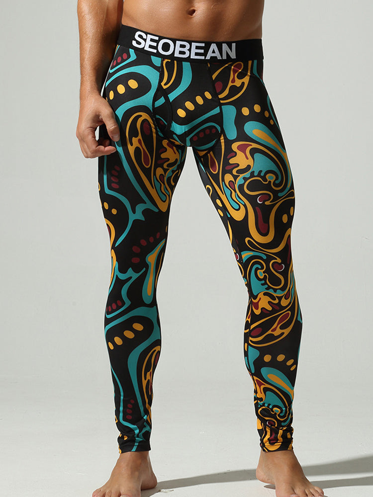 Men's Snug-Fit Fashion Graphic Low-Rise Slim-Fit Enhancing Support Thermal Bottoms | dmunderwear detail image 6