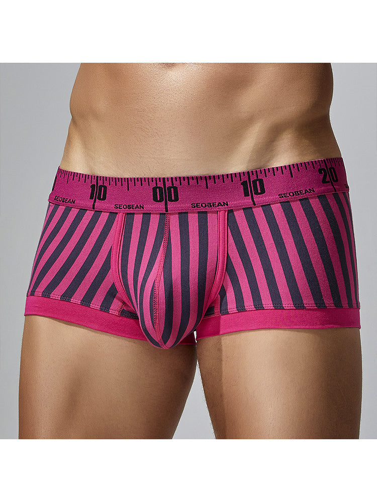 3 Pack Men's Snug Fit Trendy Striped Design Sporty Cut Cooling Airflow Trunks | dmunderwear detail image 10