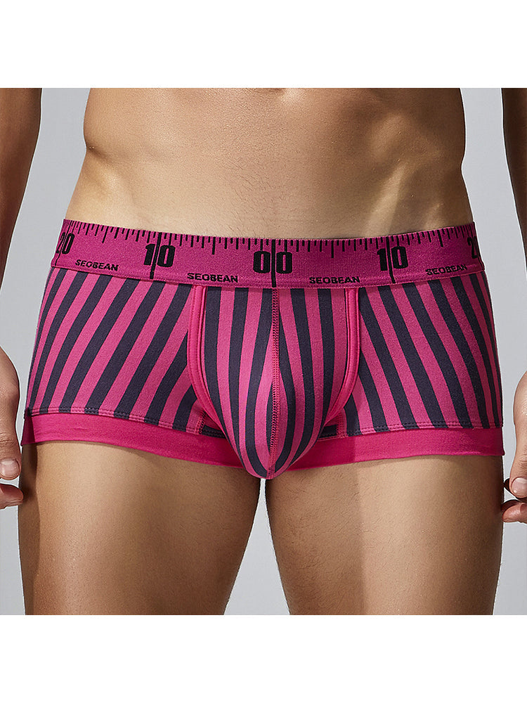 3 Pack Men's Snug Fit Trendy Striped Design Sporty Cut Cooling Airflow Trunks | dmunderwear detail image 11