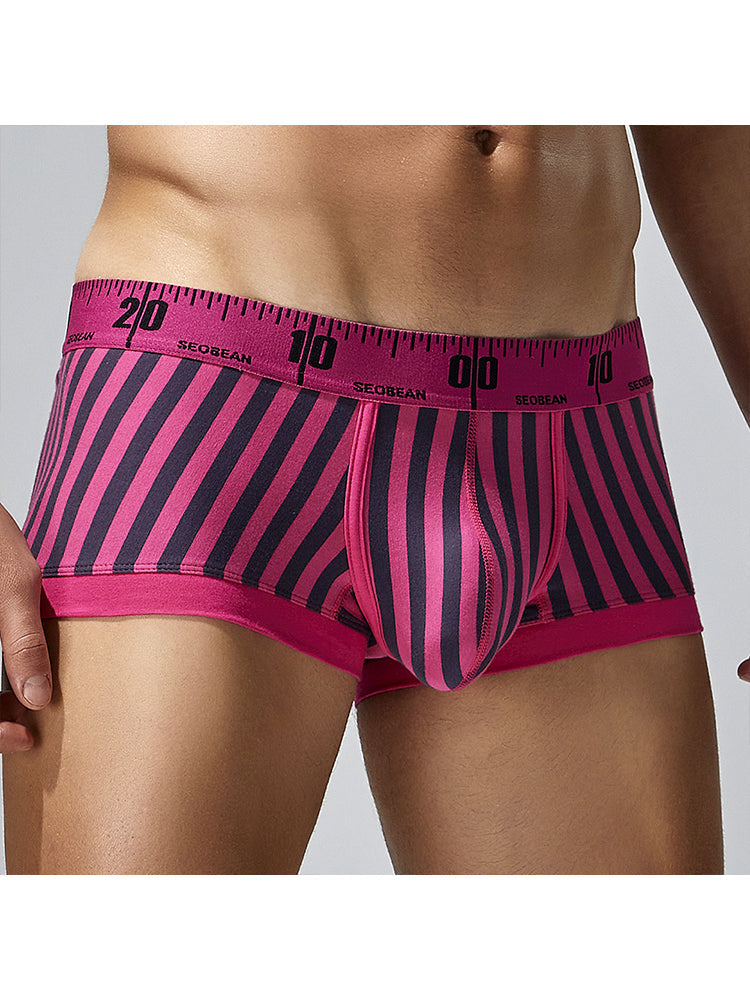 3 Pack Men's Snug Fit Trendy Striped Design Sporty Cut Cooling Airflow Trunks | dmunderwear detail image 13