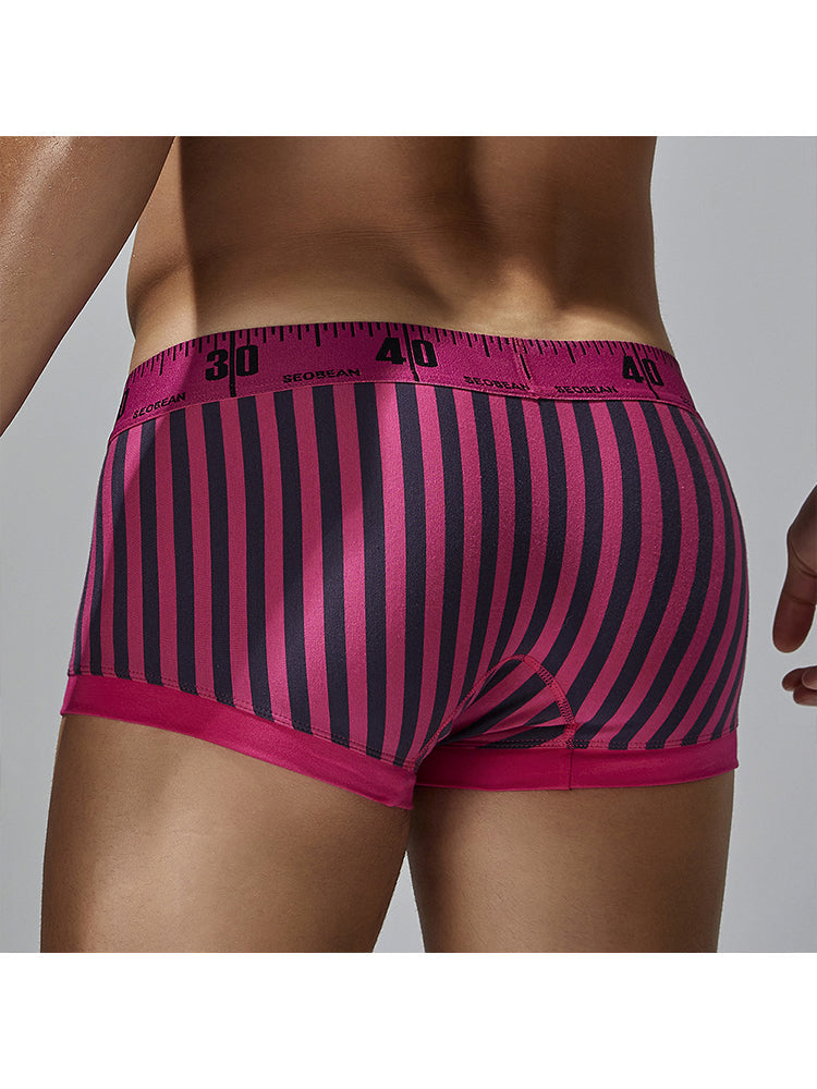 3 Pack Men's Snug Fit Trendy Striped Design Sporty Cut Cooling Airflow Trunks | dmunderwear detail image 14