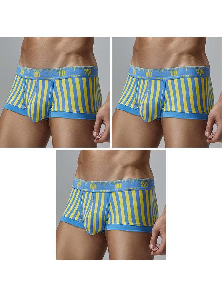 3 Pack Men's Snug Fit Trendy Striped Design Sporty Cut Cooling Airflow Trunks | dmunderwear detail image 17