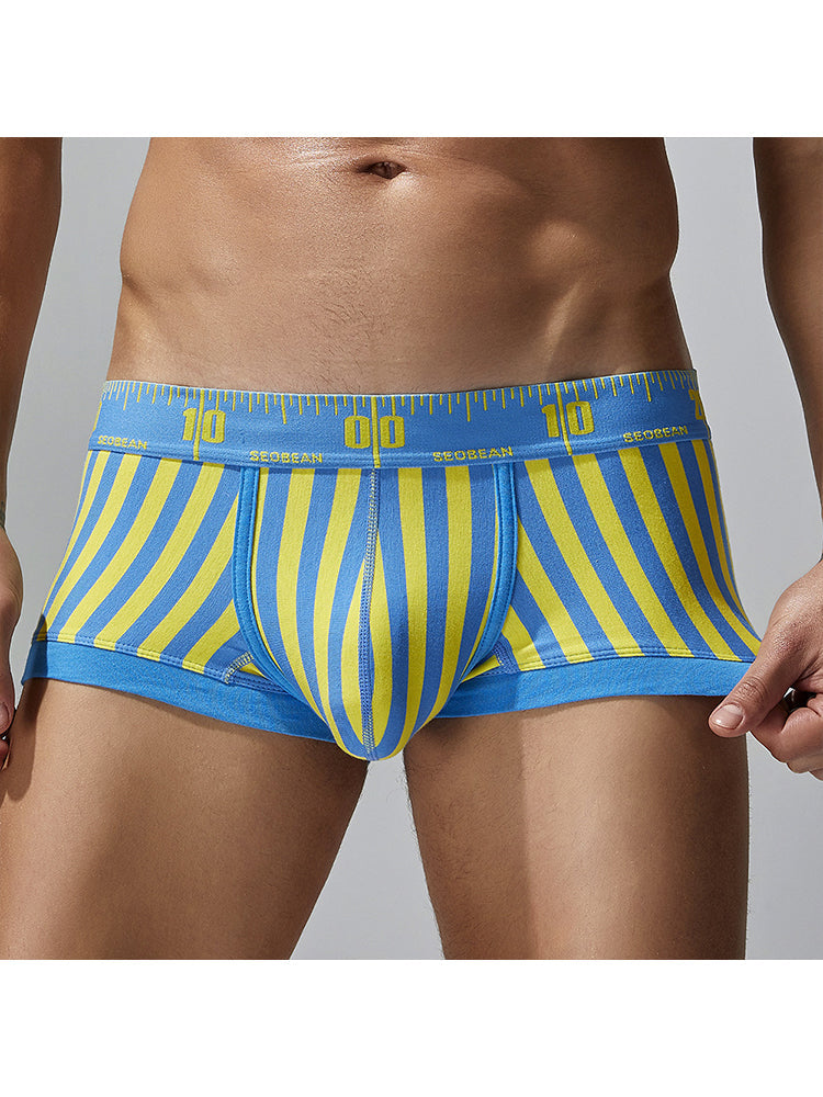 3 Pack Men's Snug Fit Trendy Striped Design Sporty Cut Cooling Airflow Trunks | dmunderwear detail image 19