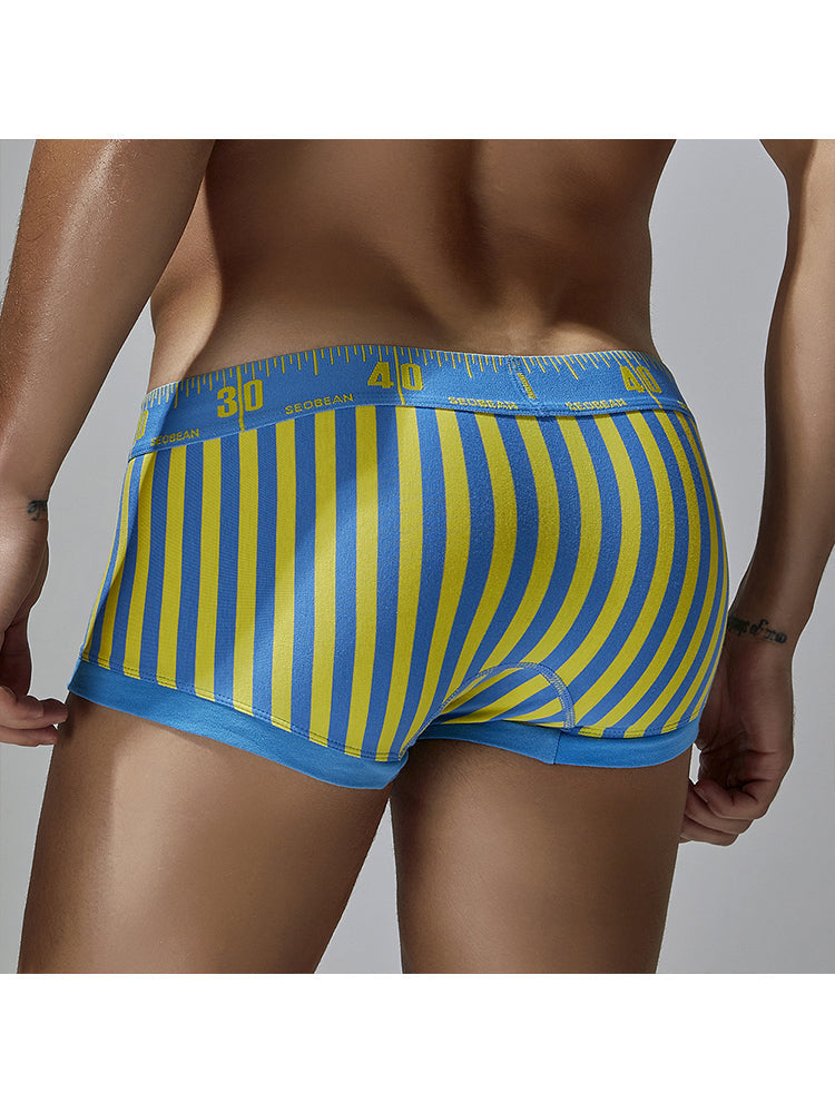 3 Pack Men's Snug Fit Trendy Striped Design Sporty Cut Cooling Airflow Trunks | dmunderwear detail image 20