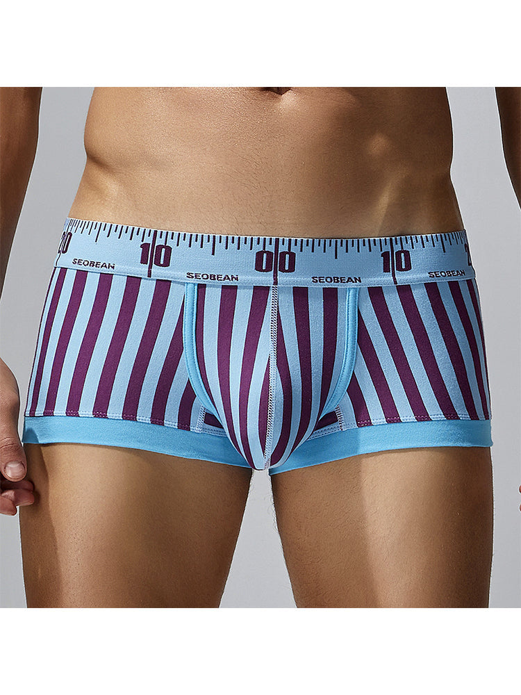 3 Pack Men's Snug Fit Trendy Striped Design Sporty Cut Cooling Airflow Trunks | dmunderwear detail image 4