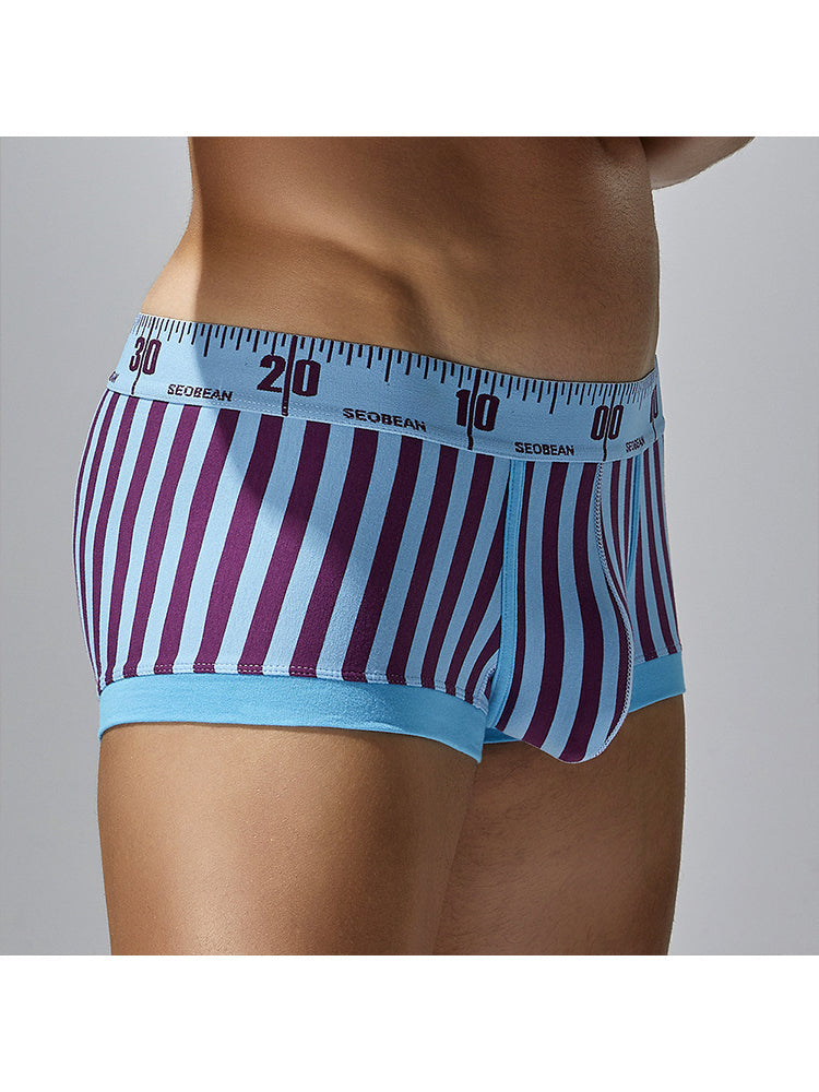 3 Pack Men's Snug Fit Trendy Striped Design Sporty Cut Cooling Airflow Trunks | dmunderwear detail image 5