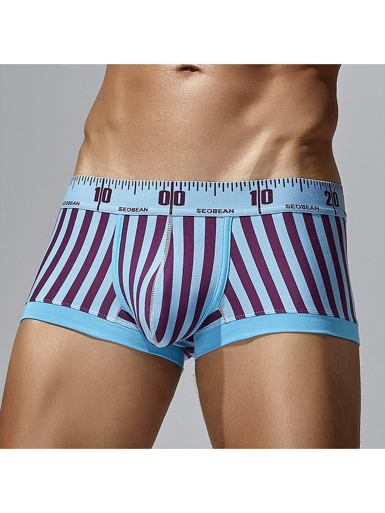 3 Pack Men's Snug Fit Trendy Striped Design Sporty Cut Cooling Airflow Trunks | dmunderwear detail image 6