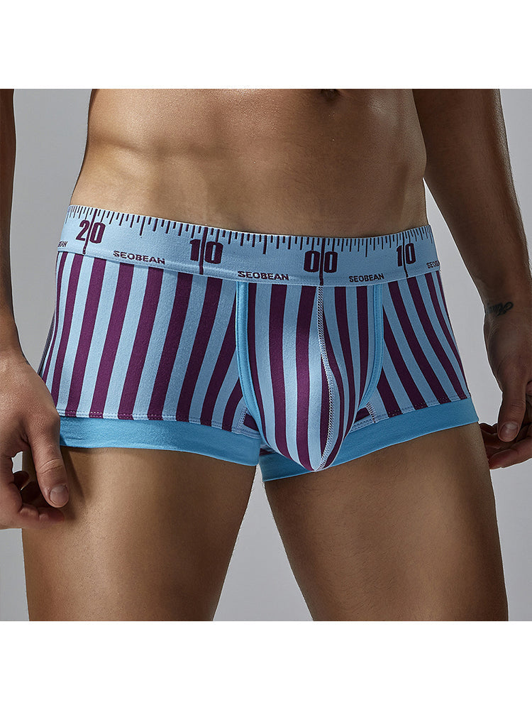 3 Pack Men's Snug Fit Trendy Striped Design Sporty Cut Cooling Airflow Trunks | dmunderwear detail image 8
