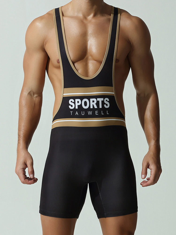 Men's Soft-Touch Solid Color Movement-Friendly Zero-Irritation Wrestling Singlet Bodysuit | dmunderwear detail image 2