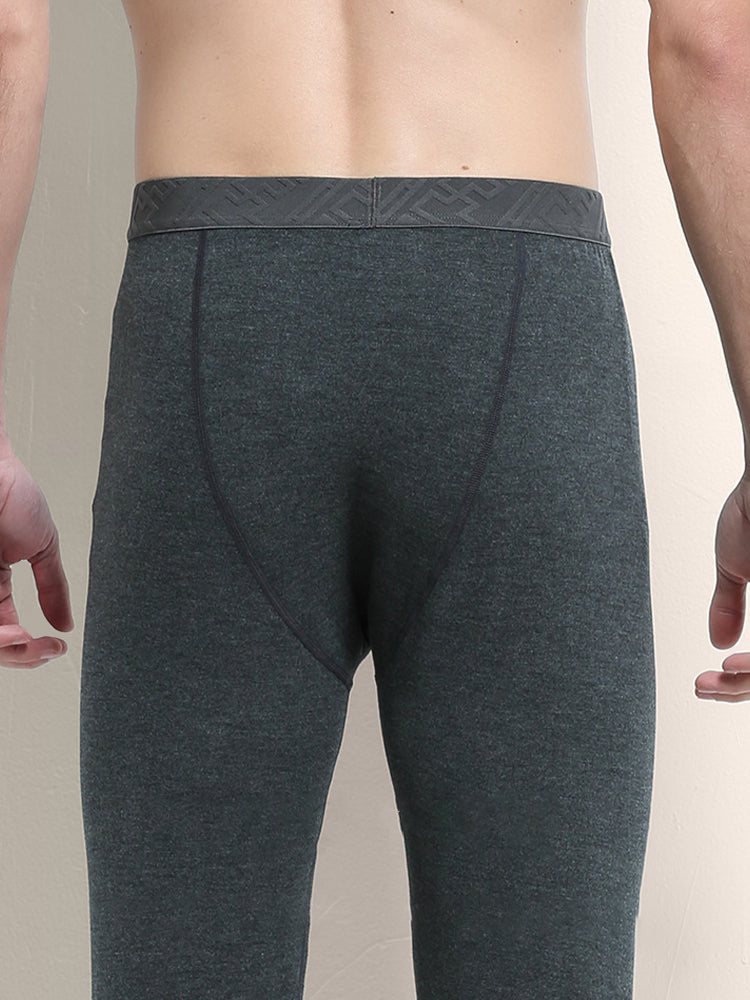 Men's Solid Color Double-Layer Bamboo Fiber Thermal Bottoms | dmunderwear detail image 15