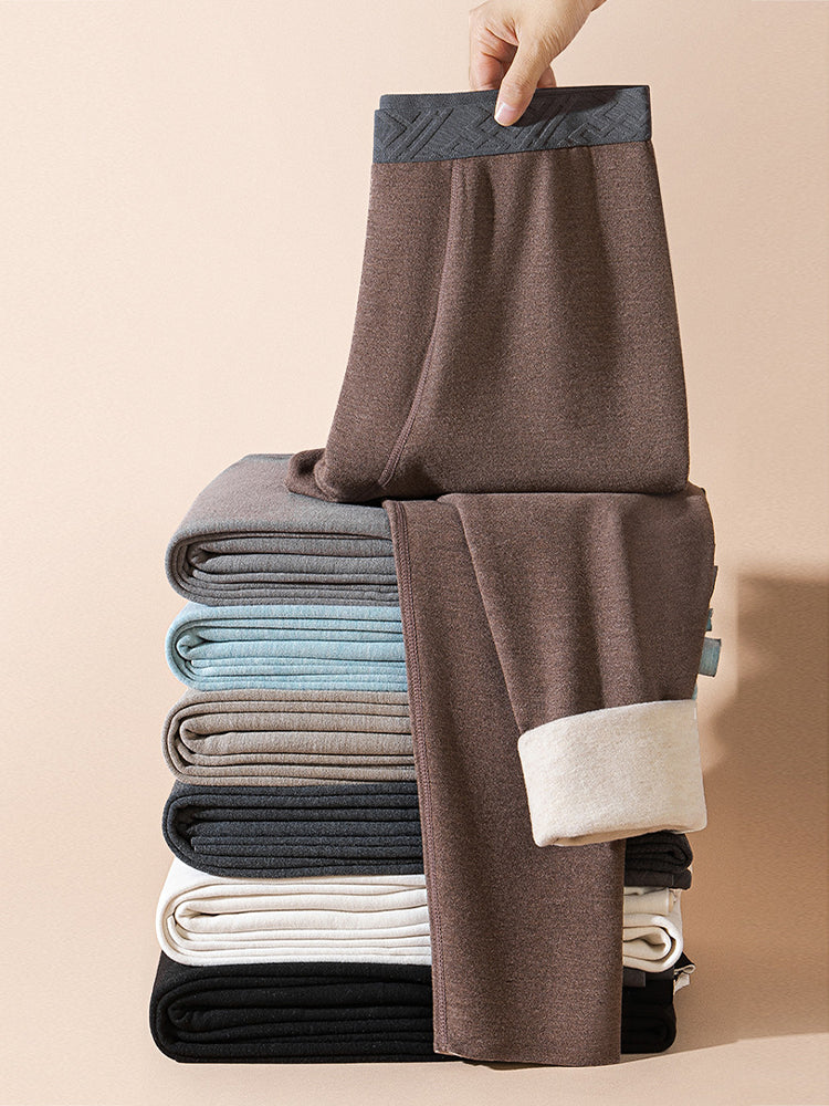 Men's Solid Color Double-Layer Bamboo Fiber Thermal Bottoms | dmunderwear detail image 17