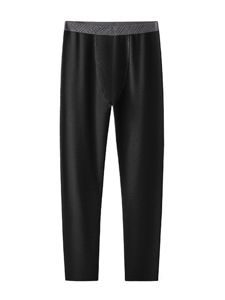 Men's Solid Color Double-Layer Bamboo Fiber Thermal Bottoms | dmunderwear detail image 20
