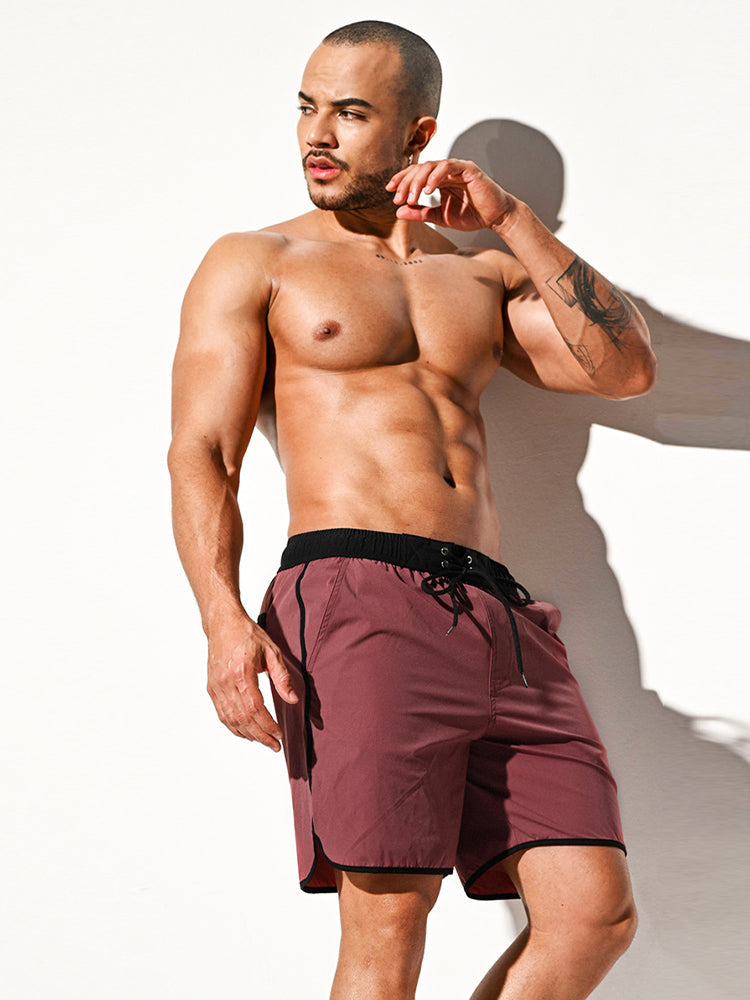Men's Solid-Colored Breathable Mesh Board Shorts | dmunderwear detail image 11