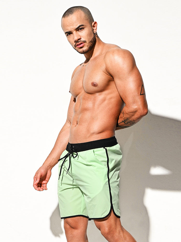 Men's Solid-Colored Breathable Mesh Board Shorts | dmunderwear detail image 14
