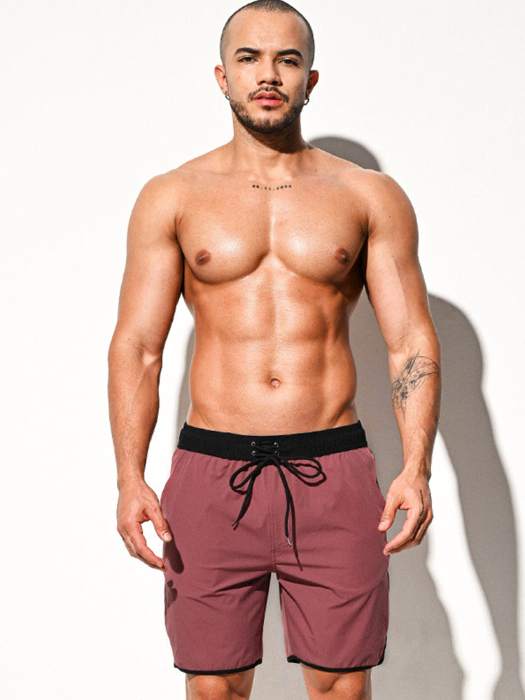 Men's Solid-Colored Breathable Mesh Board Shorts | dmunderwear detail image 16
