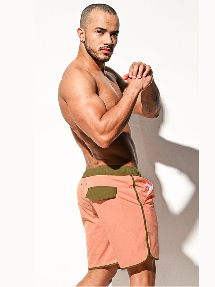 Men's Solid-Colored Breathable Mesh Board Shorts | dmunderwear detail image 3