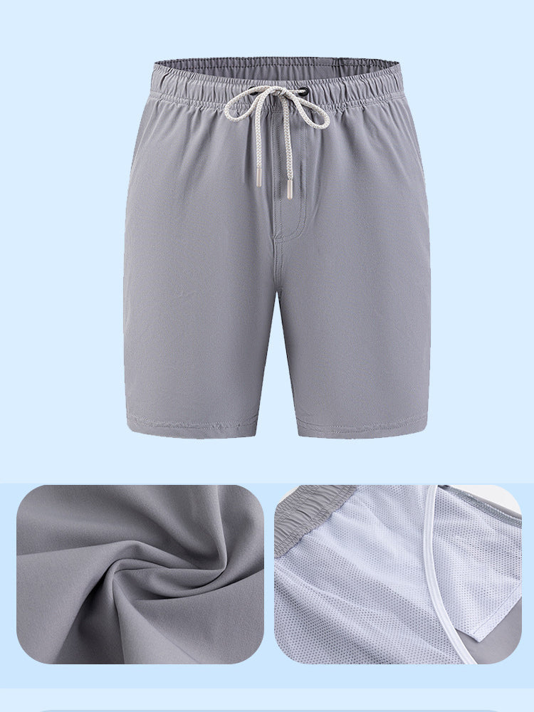 Men's Solid Quick-Dry Built-in Breathable Mesh Liner Travel-Friendly Sporty Board Shorts | dmunderwear detail image 13