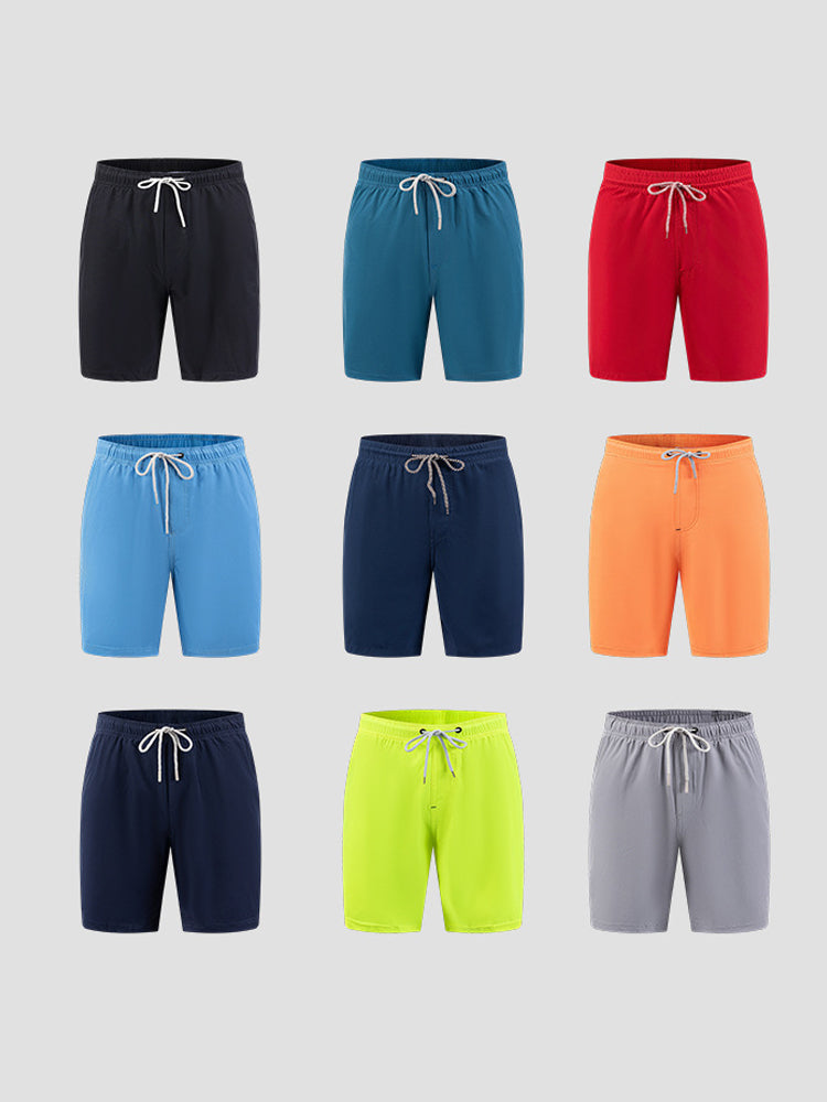 Men's Solid Quick-Dry Built-in Breathable Mesh Liner Travel-Friendly Sporty Board Shorts | dmunderwear detail image 16