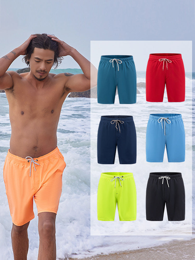Men's Solid Quick-Dry Built-in Breathable Mesh Liner Travel-Friendly Sporty Board Shorts | dmunderwear detail image 17