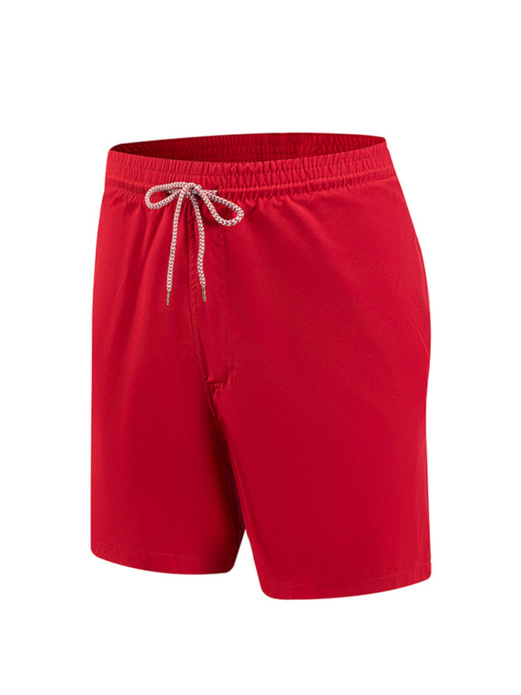 Men's Solid Quick-Dry Built-in Breathable Mesh Liner Travel-Friendly Sporty Board Shorts | dmunderwear detail image 18