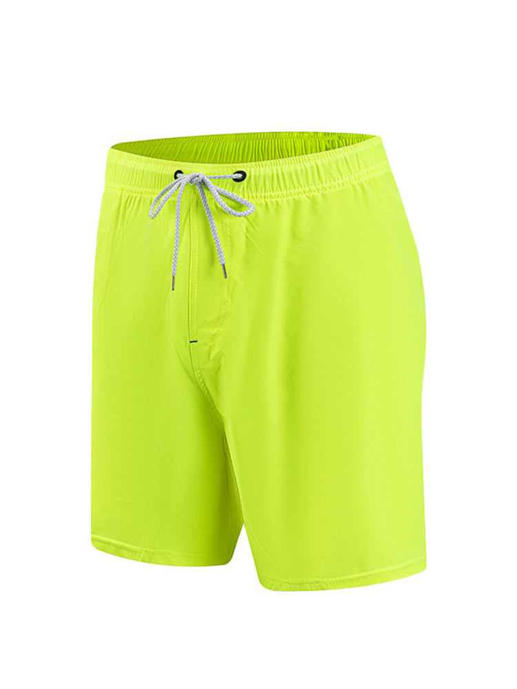 Men's Solid Quick-Dry Built-in Breathable Mesh Liner Travel-Friendly Sporty Board Shorts | dmunderwear detail image 2