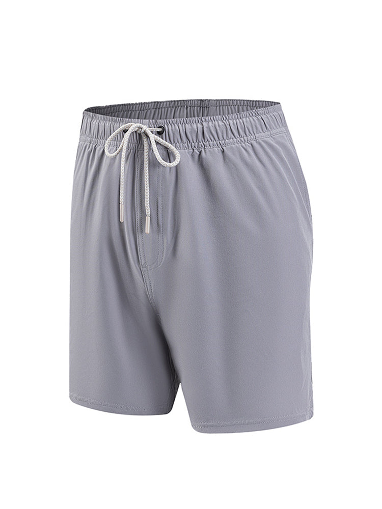 Men's Solid Quick-Dry Built-in Breathable Mesh Liner Travel-Friendly Sporty Board Shorts | dmunderwear detail image 20