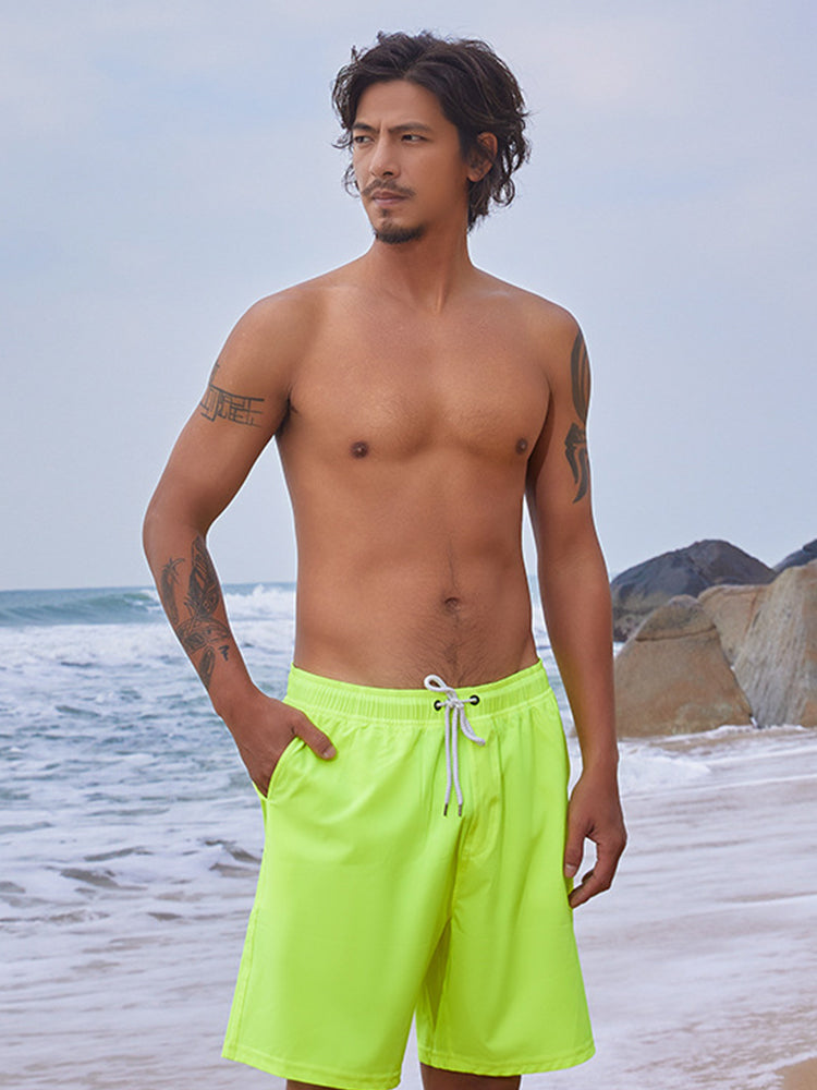 Men's Solid Quick-Dry Built-in Breathable Mesh Liner Travel-Friendly Sporty Board Shorts | dmunderwear detail image 4