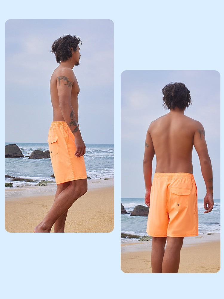 Men's Solid Quick-Dry Built-in Breathable Mesh Liner Travel-Friendly Sporty Board Shorts | dmunderwear detail image 7
