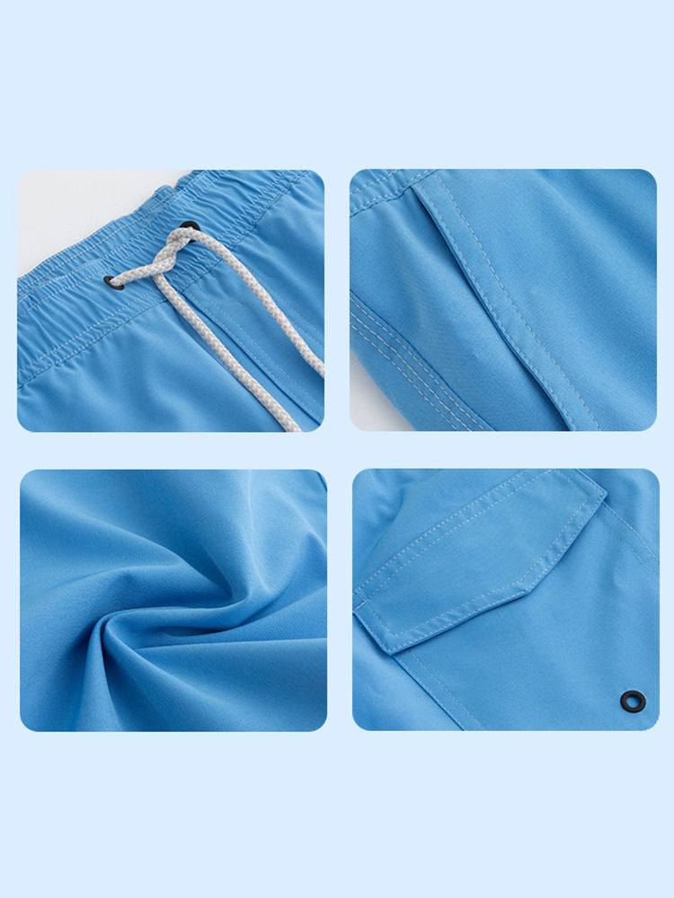 Men's Solid Quick-Dry Built-in Breathable Mesh Liner Travel-Friendly Sporty Board Shorts | dmunderwear detail image 9