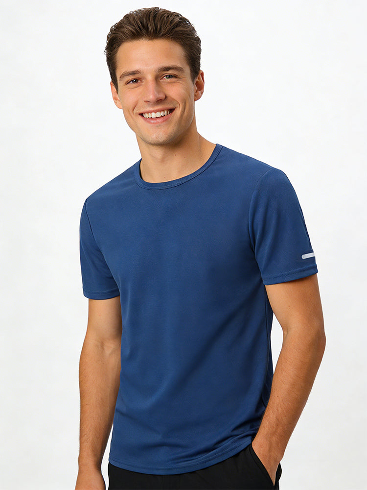 Men's Solid Quick-Dry Loose Fit for Casual Wear & Sport T-Shirt | dmunderwear detail image 3
